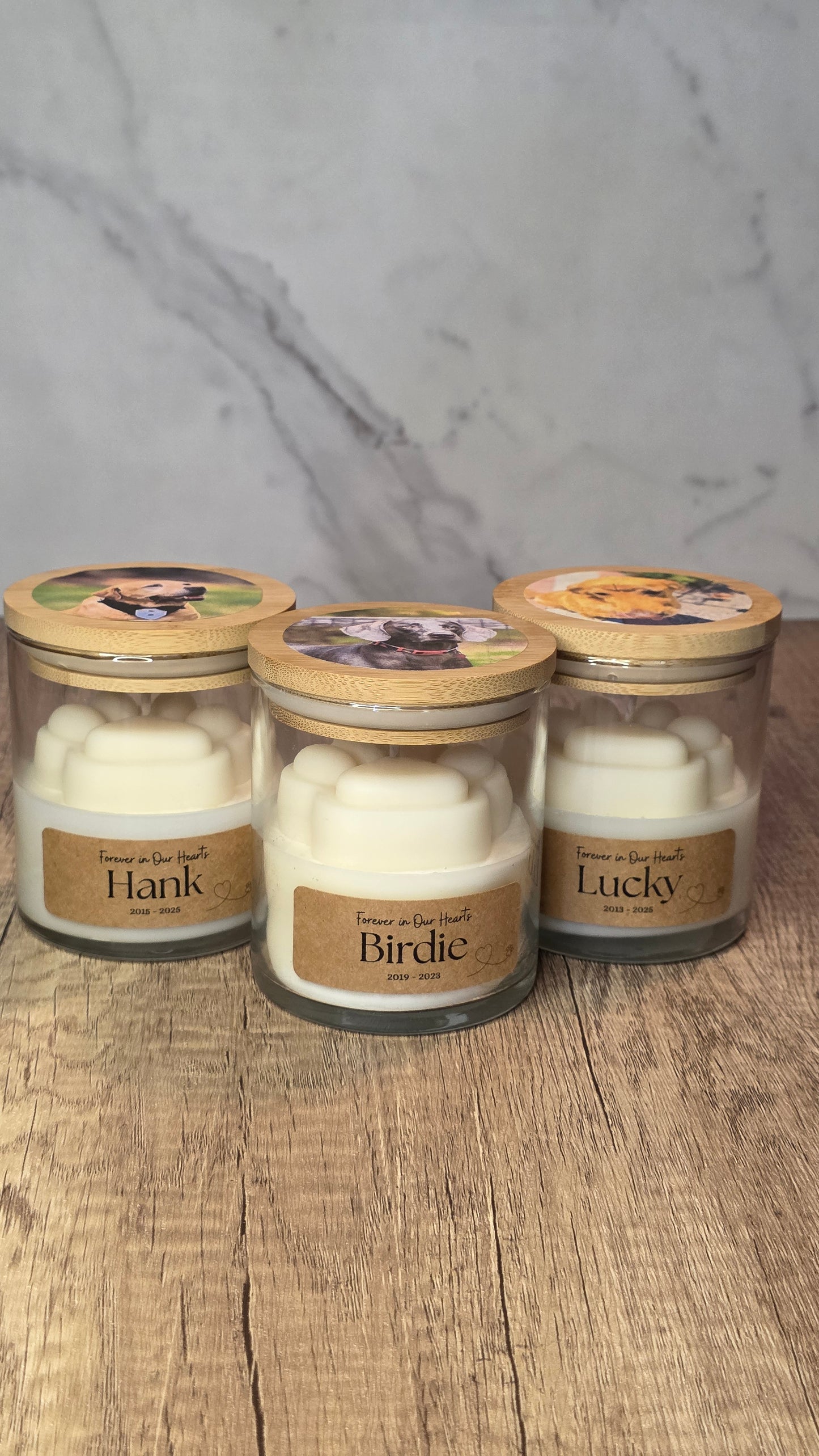 Custom Memorial Pawprint Candle