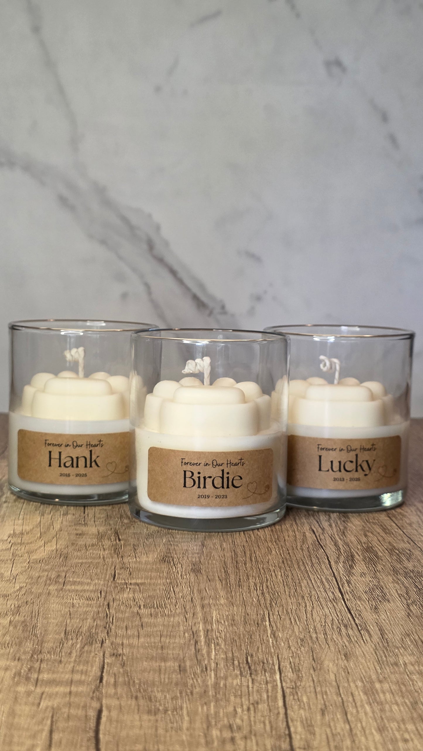 Custom Memorial Pawprint Candle