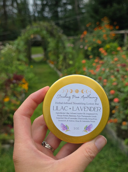 Herbal-Infused Nourishing Lotion Bar - Lilac & Lavender, 2oz