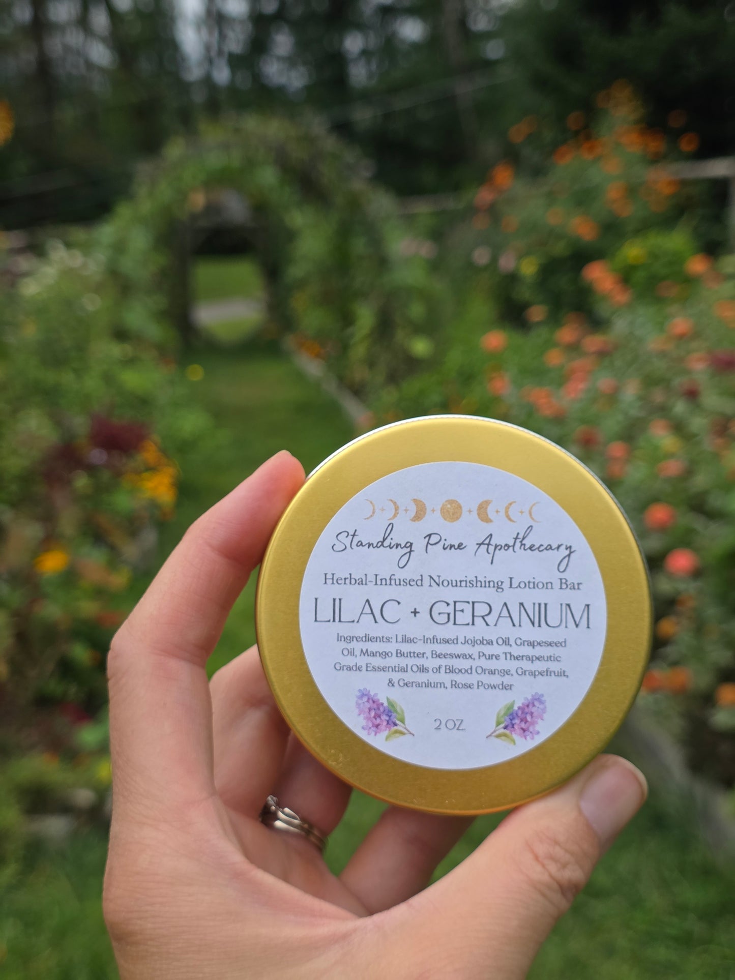 Herbal-Infused Nourishing Lotion Bar - Lilac & Geranium, 2oz