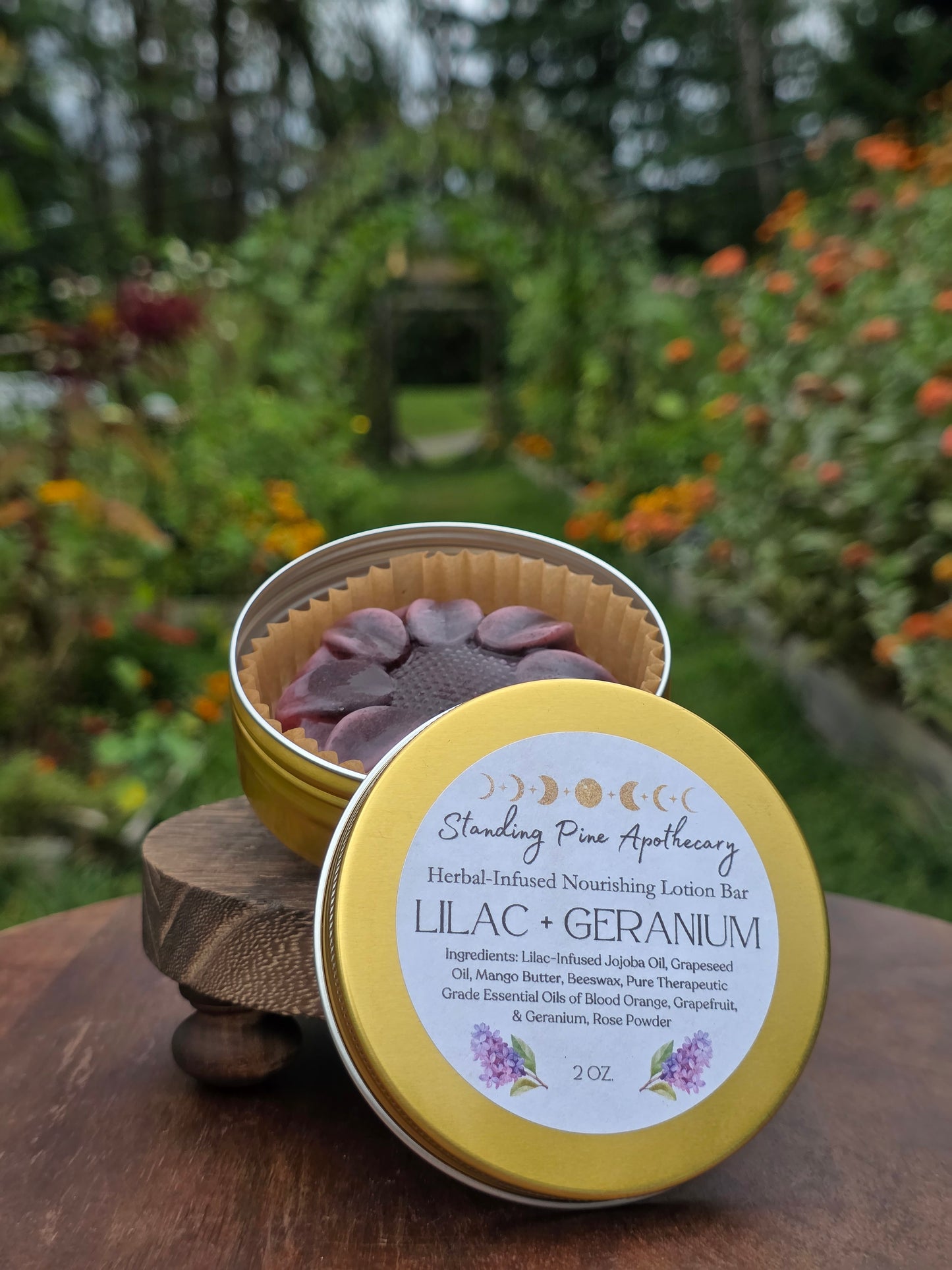 Herbal-Infused Nourishing Lotion Bar - Lilac & Geranium, 2oz