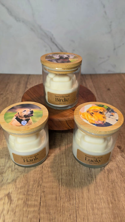 Custom Memorial Pawprint Candle