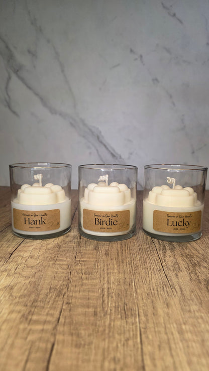 Custom Memorial Pawprint Candle