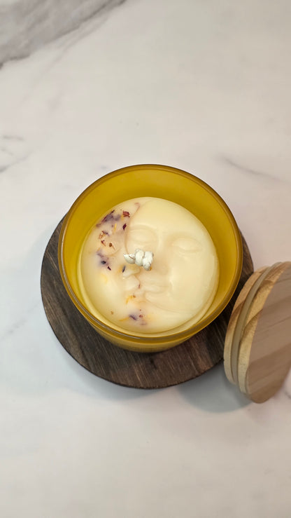 Floral Eclipse, Yellow Frosted - 6oz Soy Wax Candle