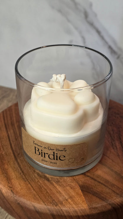 Custom Memorial Pawprint Candle