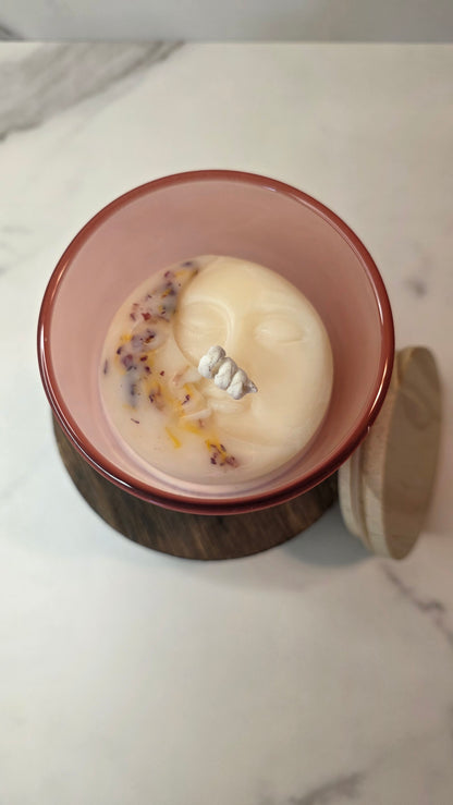 Floral Eclipse, Pink Frosted - 6oz Soy Wax Candle